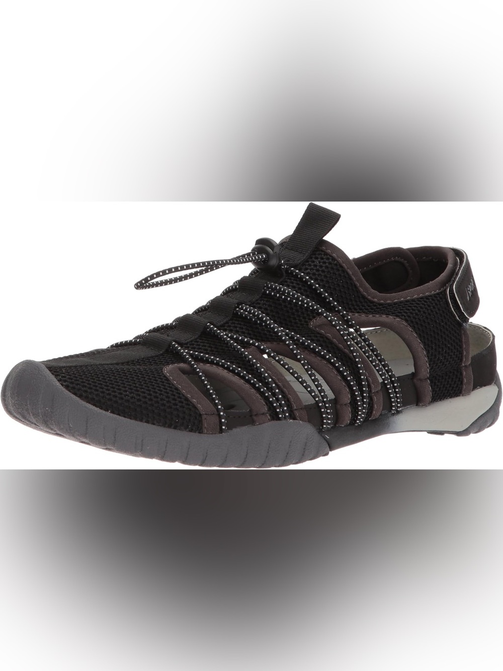 JSport by Jambu Women's Black Mesh Slip-On Sneaker with Reflective Accents